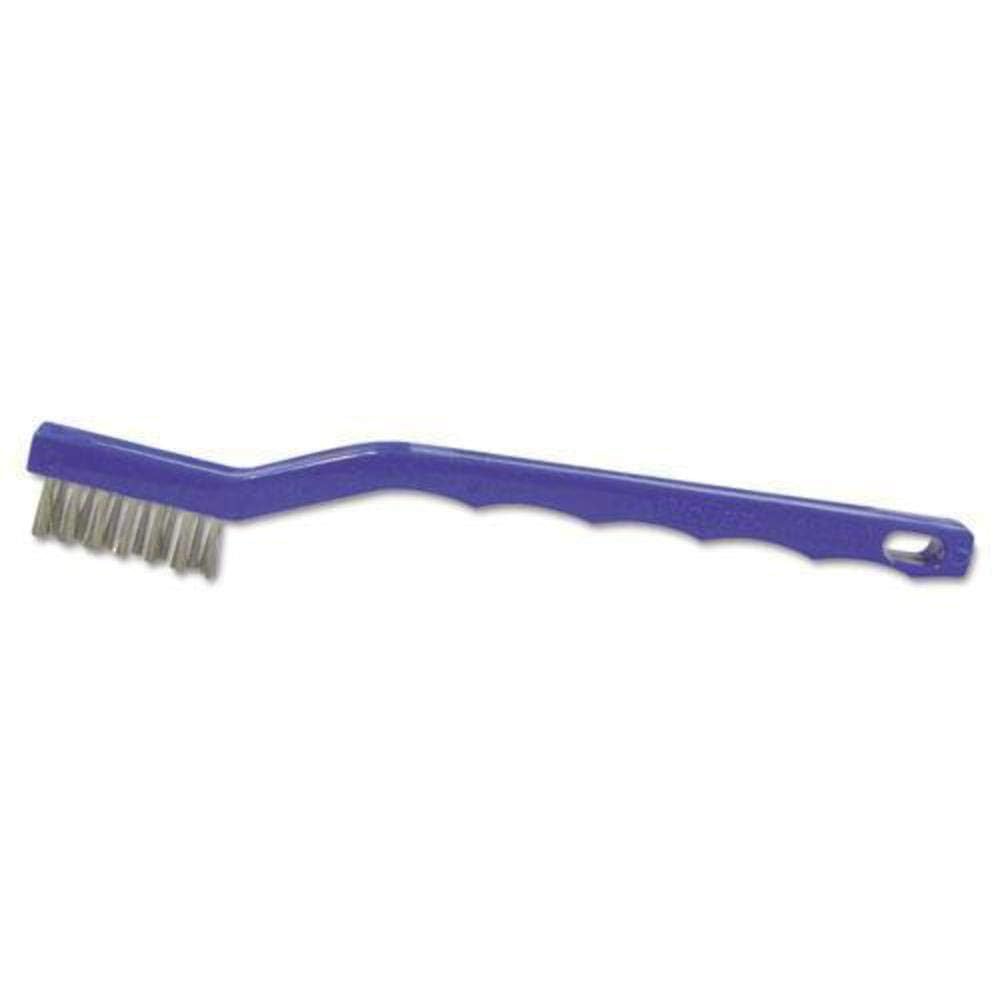 Weiler 44075 Small Hand Wire Scratch Brush, Stainless Steel Fill, Plastic Block, 3 X 7 Rows, Made in the USA