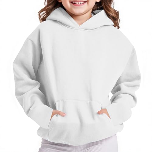Girls Hoodies with Pockets Long Sleeve Pullover Sweatshirts Fleece Lined Oversized Pullover Tops Warm Fall Clothes