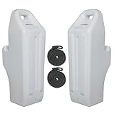 Extreme Max 3006.8774 Pontoon-Specific Inflatable Boat Fender Kit - Includes Two Fenders and 3/8" x 6' Fender Line, White