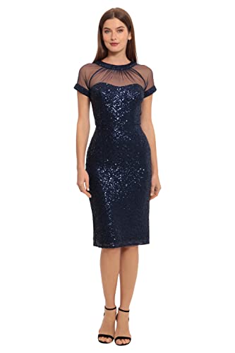 Image of Maggy London Women's Illusion Dress Occasion Event Party Holiday Cocktail Guest of Wedding.