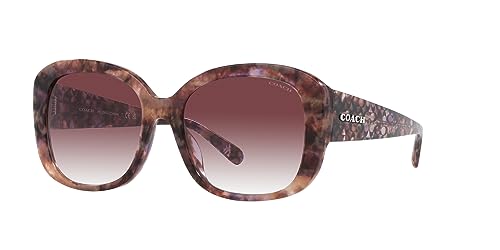 Coach HC8363U Universal Fit Sunglasses, Petal Tortoise/Purple Clear Gradient, 56 mm2