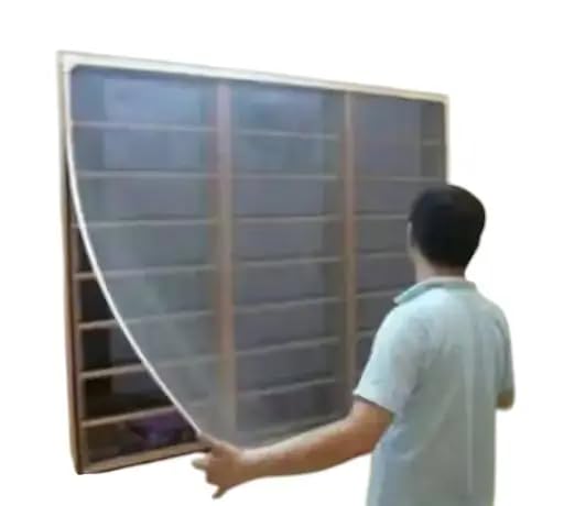 Pre-Stitched Window Mosquito Net Self-Adhesive, Washable & Reusable Mesh, Durable Insect & Bug Protection for Windows & Doors (4ft x 5ft, Grey)-image-32