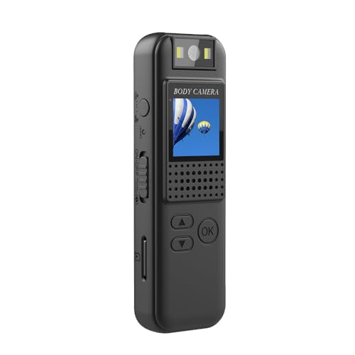 Andoer Body Cam con audio y video mini cámara corporal True 1080P cámara de cuerpo pequeño cámara de video de bolsillo personal Cámara portátil para cursos Fechado carrera entrega casa policía
