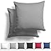 Alreya Set di 2 Federe per Cuscino in Raso 100% Cotone - 60 x 60 cm Grigio - Con Chiusura Lampo YKK, Morbidissima, la confezione include solo la federa