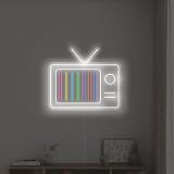 Retro TV Led Neon Sign - Vintage Old TV Set with TV Interference No Signal - Perfect Wall Décor for your 90s Theme Party, 13'x15.2'