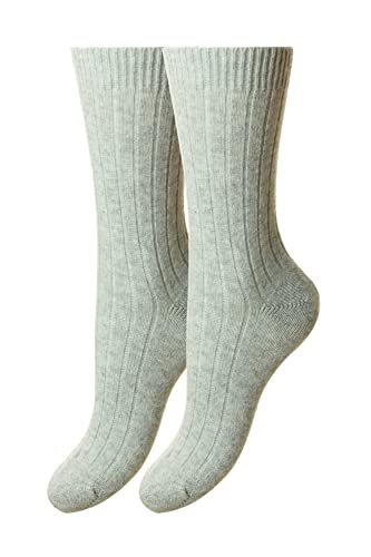 Chaussettes en cachemire femme contre les pieds froids en hiver gris clair