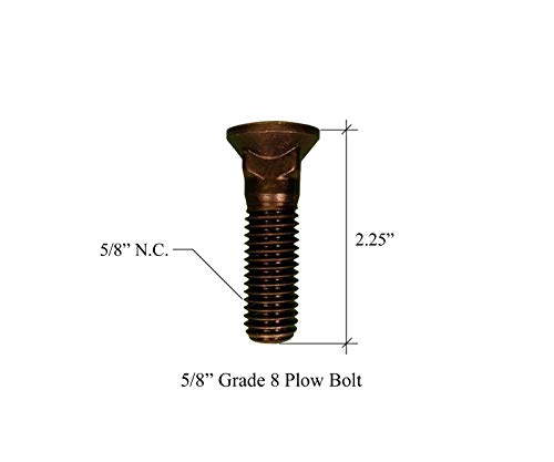 25-Plow Bolt, Nut, washer Blades/Cutting Edge, 5/8-11x2 1/4 - Grade 8, Dome Head