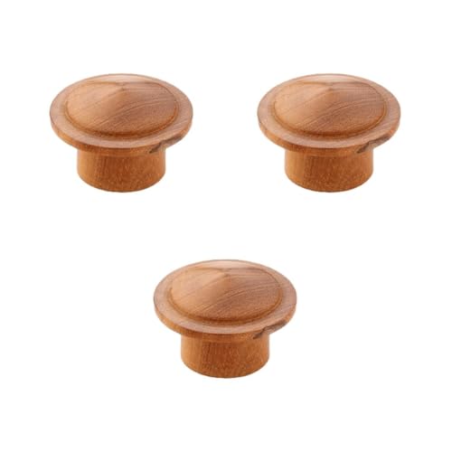 Image of Solid Teak Wood Cabinet Knobs for Kitchen Cabinets, Drawers & Dressers | Size: 2 Inch | Modern Natural Wood Finish - Pack of 3-| 3 Years Warranty |