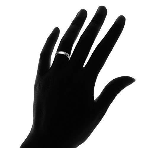 SILVERLINE JEWELRY 4mm High Polished Silver/Yellow Gold/Rose Gold/Black/Blue Tone Stainless Steel Ring for Men Women Wedding Bands Mirror Polished Comfort Fit Size 5-143