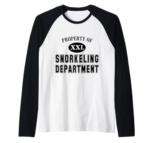 Property of Snorkeling Department Fun Collegiate-Style Dept Raglan Baseball Tee