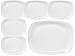 Produktbild Bormioli Rocco PARMA 6er Set Servierplatte, 325 x 240 x 23 mm, Servierteller aus weißem Opalglas, rechteckig, zeitlos-elegantes Design