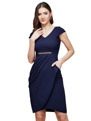 Robe à col châle en tissu premium et finitions tailleur