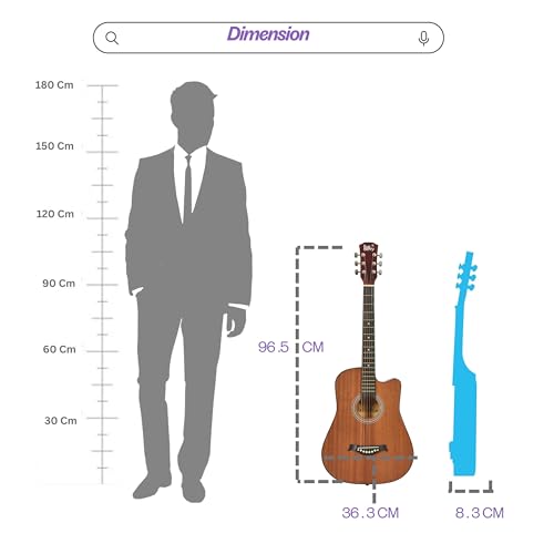 Image of Blueberry B-D38, 38 inch Acoustic Guitar Kit Inbuilt Truss Rod, with Bag, Strap, One Pack Strings And Picks (SAPELE BROWN)