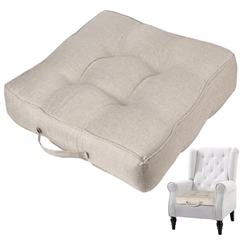 Emma Barclay Booster Cushion for Armchair & Dining Chair Large Firm Seat Cushion 50x50cm 10cm Thick Supportive Cushion for Elderly Post-Operative Recovery & Pregnancy Luxury Seat Pad (Linen)