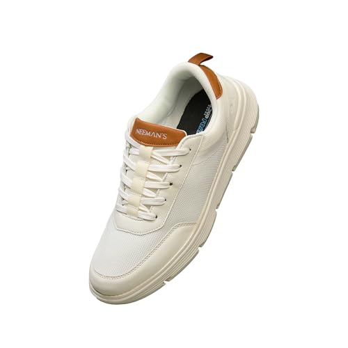 Image of Neeman's Melange Dress Sneakers for Men | Breathable Mesh & Faux Leather Upper | Lightweight EVA Sole with Natural Rubber | Stylish Lace-Up Sneakers for Travel & Everyday Casual Comfort