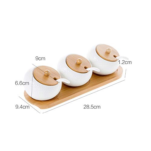 TBLOTYD 3Pcs/Set Ceramic Seasoning Box Can Seasoning Box Salt Pepper Container Seasoning Organizer Condiment Boxes Kitchen Pottery Cruet