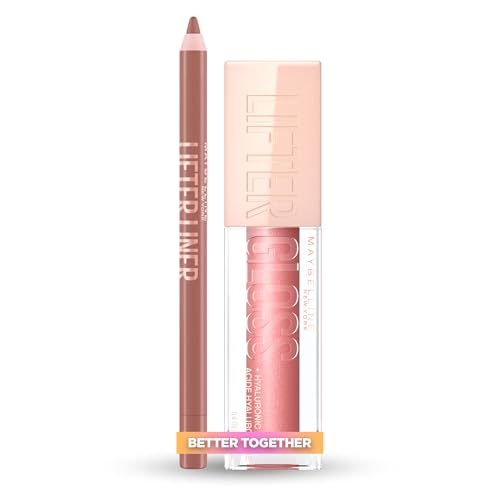 Maybelline New York Pack Brillo de Labios Lifter Gloss, Tono 03 Moon + Maybelline New York Lifter Liner, Tono 05 On It