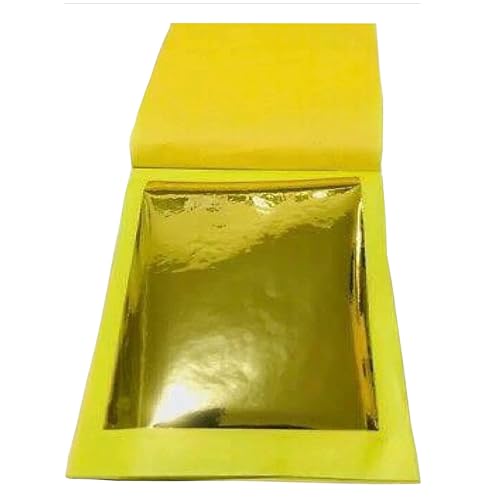 FGLC Tanjore Gold Foil 25 Sheets Booklet (4/3inches) for Kundan Work, Tanjore Painting, Art & Crafts, Gods Frame, Metallic Gold Foil, Gilding, Canvas