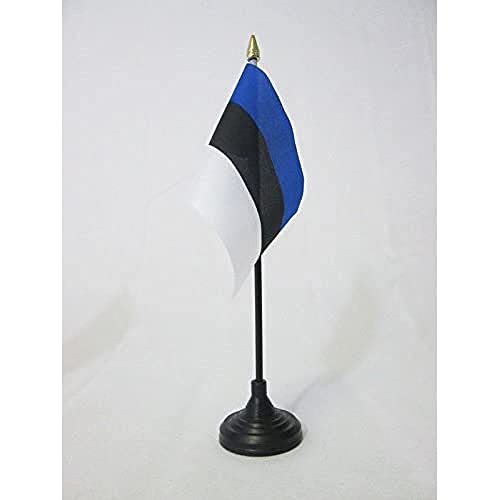 AZ FLAG - Tischflagge Estland - 15x10 cm Goldene Splitze - Estnische Tischfahne 10 x 15 Cm - Flaggen