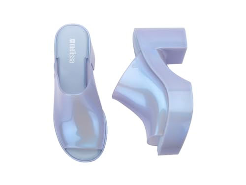 Image of Melissa Mule Heel Collection - Fashion Sandal for Women - Iridescent Comfortable Mule Style - High-Shine Upper with Bubblegum Scent - Chic and Sophisticated
