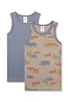 Sanetta Jungen-Unterhemd (Doppelpack) grün | Hochwertiges und nachhaltiges Unterhemd für Jungen aus Bio-Baumwoll-Mix. Inhalt: 2er Set Unterwäsche für Jungen