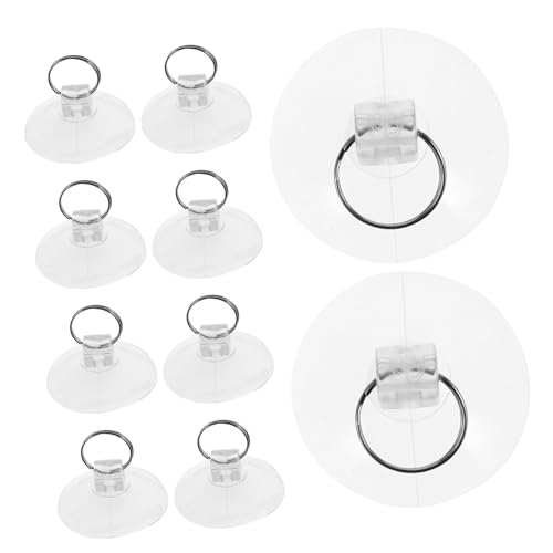 ULTECHNOVO 10pcs Clear Suction Cups with Key Rings Thick Vacuum