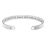 Gift for Sister Women Best Friend Bracelet BFF Jewelry Our Roots Say Not Sisters By Blood But...