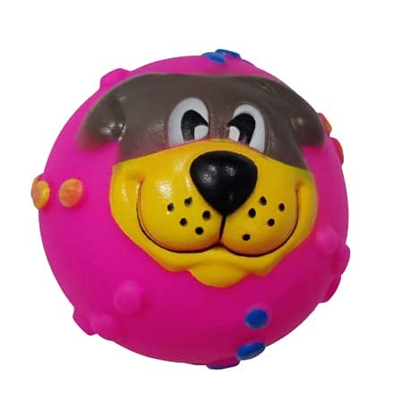MUNCHOS Vinyl Rubber Squeaky Ball Toy for Puppies and Kitten, Small (Multi-Color) (Puppy Face) (B09YHF2GTC) Amazon Price History, Amazon Price Tracker