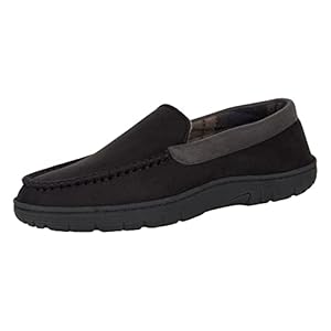 Hanes Men’s Textured Moccasin Slipper