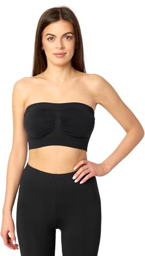 Merry Style Damen Bandeau Top 06 161 (Schwarz, M-L)