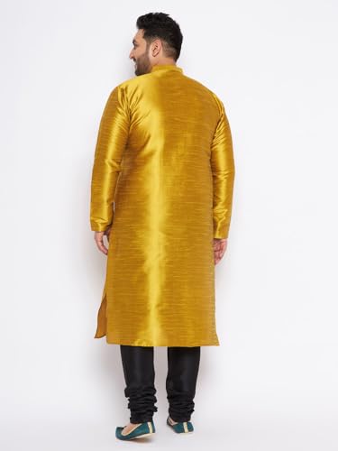 Image of Vastramay Plus Men's White Silk Blend Kurta Pyjama Set VPLUSMKWH001nPBL 44 | Independence Day