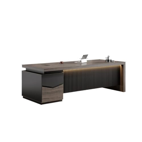 Escritorio ejecutivo con cajones, moderno estación de trabajo de oficina para el hogar o el negocio, mesa de computadora resistente