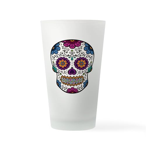 CafePress Sugar Skull Pint Glass Pint Glass, 16 oz. Drinking Glass
