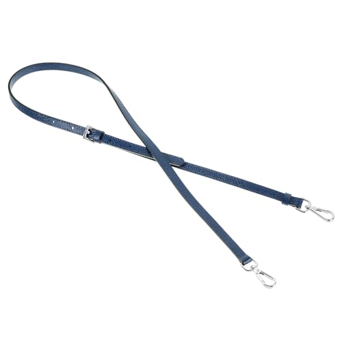 Sangle de sac en cuir véritable bleu résistant avec boucle argentée solide - 2