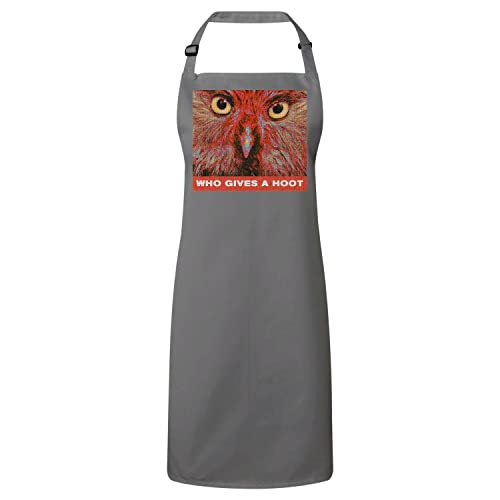 Tablier cuisine gris anti tache motif oiseau vintage pour cuisiner