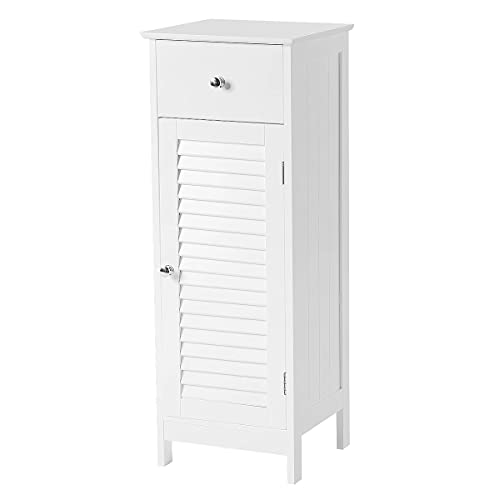Topeakmart TP-00093191 Bathroom Storage Cabinet, Freestanding Floor Cabinet With 1 Drawer And 1 Door, Wooden Organizer Unit With Shelf cover