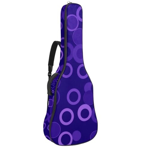 Housse guitare acoustique rembourrée au design géométrique violet