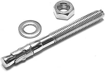 Wedge Type Fully Threaded Design Expansion Zinc Plated Anchor Bolts Pack of 10 Pcs Fasteners (10 x75mm)