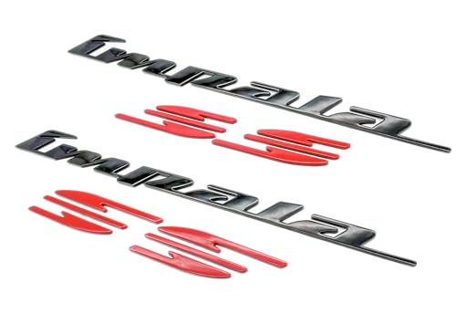 Image of Rear Quarter Panel Emblem Badge Replacement for 1994 1995 1996 Impala Ss 2Pcs (Black Red)