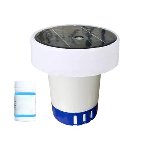 Peufcmi Flotador de Cloro para Piscina | Soporte Solar para tabletas de Cloro - Clorador automático, Dispositivo dispensador para Fuente de Interior al Aire Libre