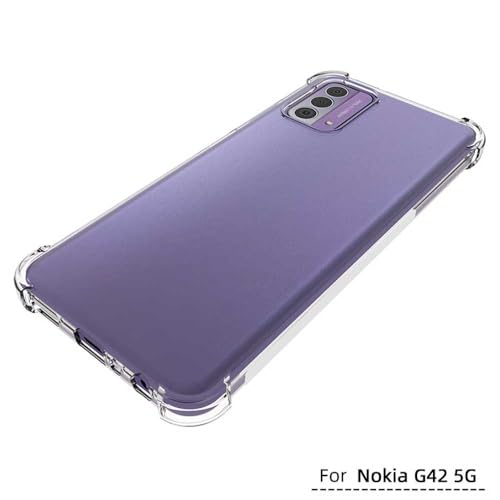 Image of for Nokia G42 Case,Nokia G42 Phone Case Clear Transparent Reinforced Corners TPU Shock-Absorption Flexible Cell Phone Cover for Nokia G42 - Transparent