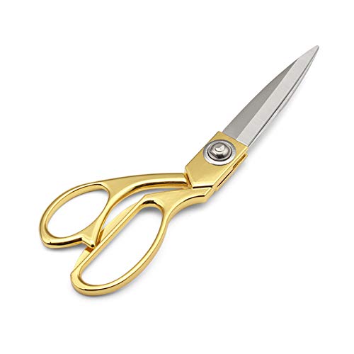 Gold 8" Sharp Tailor Scissors - Fabric, Leather & Clothing Scissors - Stainless Steel Professional Heavy Duty Dressmaking Shears
