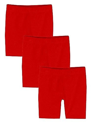 Image of KiddoPanti Girls Solid Cycling Shorts Pack of 3 | Soft & Stretchy Cotton Spandex | Comfortable Fit with Elastic Waistband | Half Tights Length Girls Inner Cycling Shorts