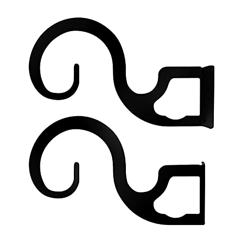 Village Wrought Iron Curtain Rod Brackets for Up to Three 1 Inch Rods