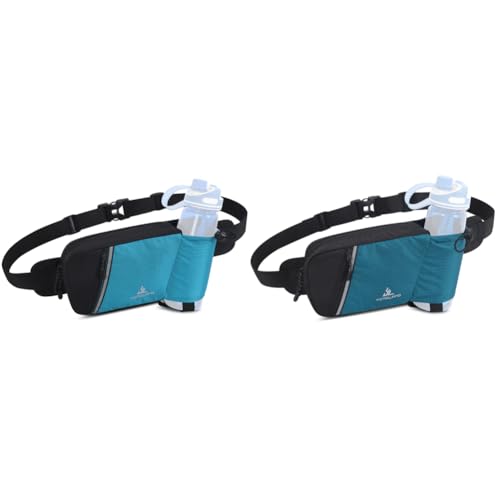 Marsupio per bottiglia dacqua regolabile per corsa escursionismo viaggi marsupio blu e verde. M alla moda