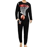Qjjinxior Conjunto de pijama para hombre de cuello redondo, pijamas para hombre de tipo dachshund, pijamas para hombre con bolsillos, Baloncesto., 5XL