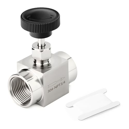 Válvula de aguja recta 3/4 NPT hembra en acero inoxidable 304 para control de fluidos 2