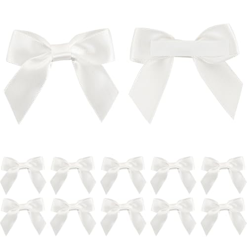 AIMUDI White Satin Ribbon Bows 2