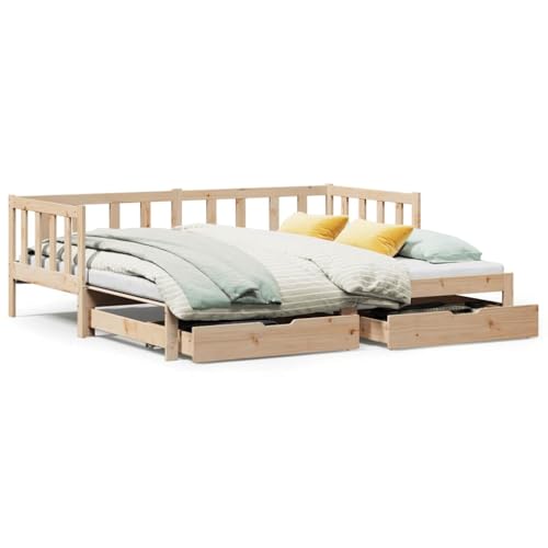 Kangmusi 3302193 - Cama de día extensible con cajones sin colchón (90 x 190 cm)