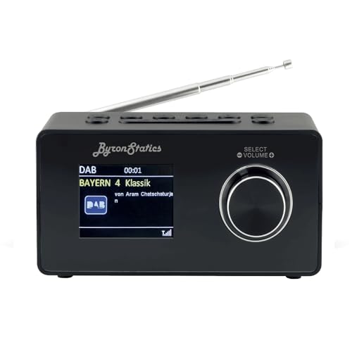 ByronStatics Digital Radios, DAB+ DAB FM Radio with Bluetooth, Dual Alarm, 2.1inch Colour Display, 1.2W Mono Speaker output, 3.5mm Earphone Jack, External AC Adaptor